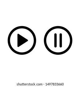 Play Pause Button Icon Vector Symbol Design Illustration