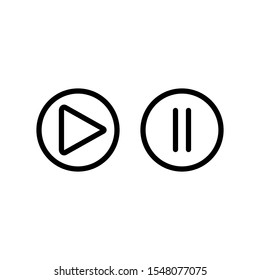 Play Pause Button Icon Vector Symbol