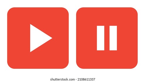 Play and pause button isolated on white background