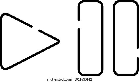 Música de botón Reproducir y Pausar vector multimedia línea simple moderna línea de trazo gráfico eps aislados