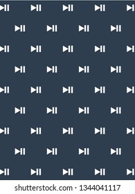 Play And Pause Button Pattern Vector. Editable Background.