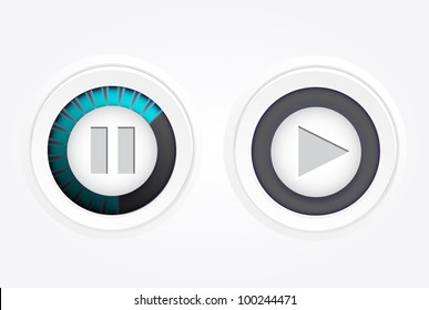 Play, Pause Button. Vector