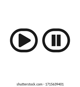 Play and pause button Vector icon. Video play button symbol vector illustration icon editable isolated 