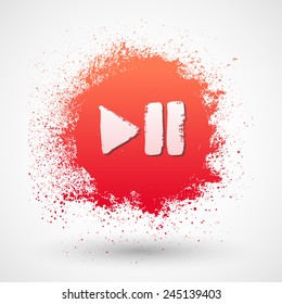 Play pause buttons grunge icon
