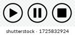 Play and pause buttons - vector icon illustration design.Video Audio Player. Player Button set icon symbol – vector. Play and pause vector button black icons isolated on transparent