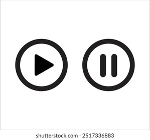 Play and pause buttons. Vector illustration