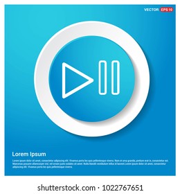 Play Pause Icon Abstract Blue Web Sticker Button
