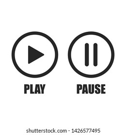 Play and Pause icon black vector