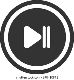 Play and pause icon , circle sign design 