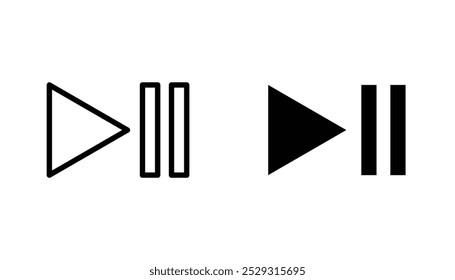 Reproduzir conceito de ícone de pausa. Vetor de estoque