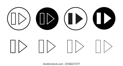 Play pause icon Flat line illustration