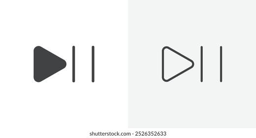 Reproduzir ícone de pausa plano e design de conjunto simples