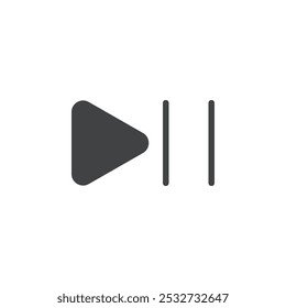Reproduzir ícone de pausa plano e design de conjunto simples