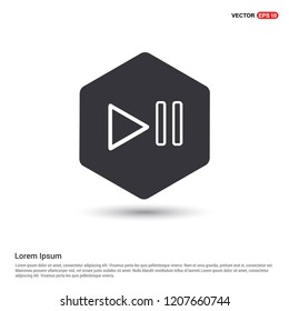 Play pause icon Hexa White Background icon template - Free vector icon