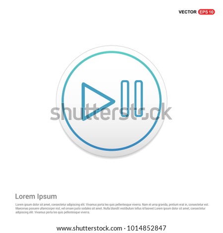 Play pause icon Hexa White Background icon template