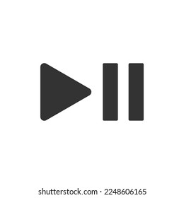 Play pause icon isolated on white background. Multimedia symbol modern, simple, vector, icon for website design, mobile app, ui. Vector Illustration