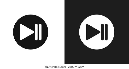 Reproducir icono de pausa Vector de arte de línea
