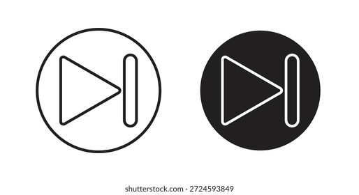 Play pause icon with line and silhouette versions.