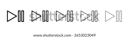 Play pause icon or logo illustration outline black style
