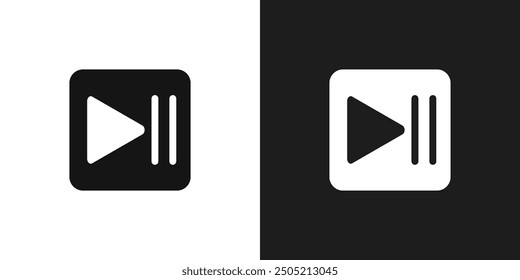 Play pause icon logo set vector
