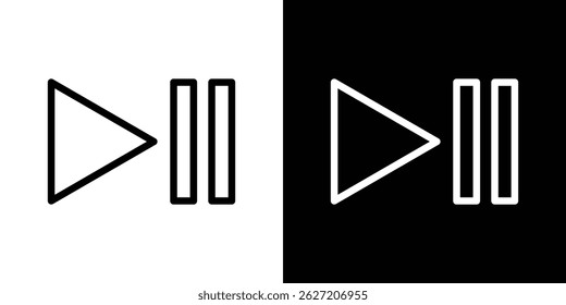 Play pause icon. Logotype vector set