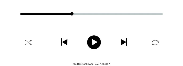 Play and pause icon on transparent background . Vector Illustration .EPS 10 . 