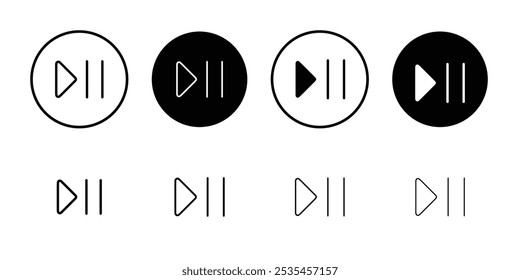 Reproduzir ícone de pausa Vetor de contorno para interface do usuário da Web