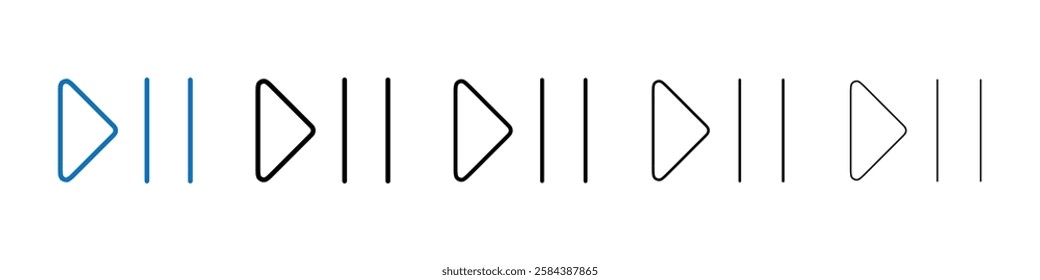 Play pause icon Outline vector logo for web ui