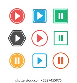 Play and Pause Icon Set Vector Design.