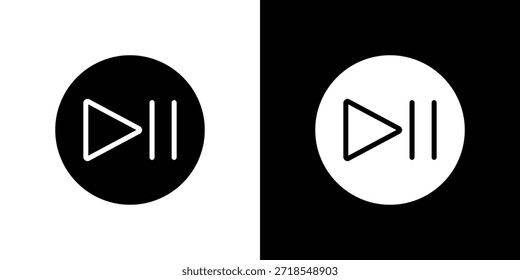 Reproduzir ícone de pausa silhueta vetor ilustração estilo plano isolado