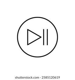 Play pause icon. simple thin line vector icon