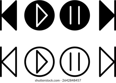 Reproducir Estilo de icono de pausa y línea sólida