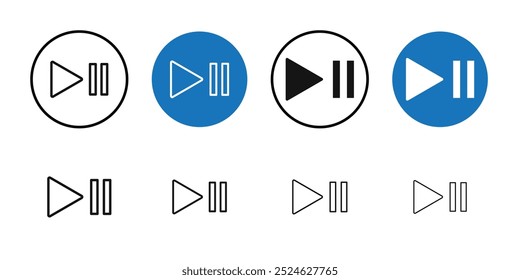 Reproduzir ícone de pausa Coleção de arte de linha fina
