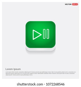 Play Pause IconGreen Web Button