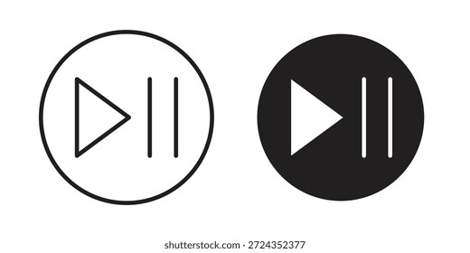 Juega los iconos de pausa de color negro en varios estilos