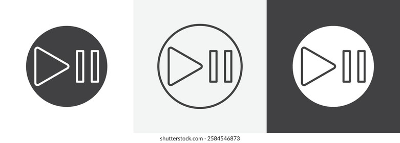 Play pause icons graphics pack vectors.