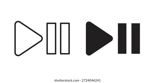 Diseño del logotipo de los iconos de la pausa del juego, iconos del pictograma