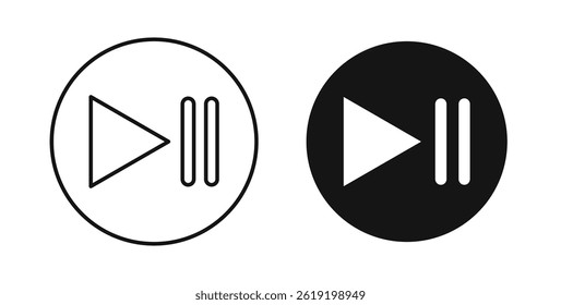 Iconos de la pausa del juego fijados en colores negros sobre fondo blanco