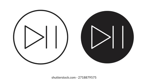 Reproduzir ícones de pausa definidos isolados em fundo branco ilustração de vetor plana.