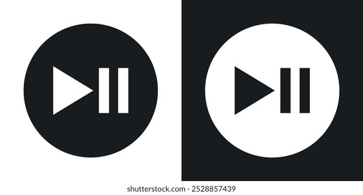 Reproduzir ícones de pausa. vetor de estilo sólido