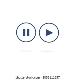 Play and Pause icons.Audio icons. Vector illustration.