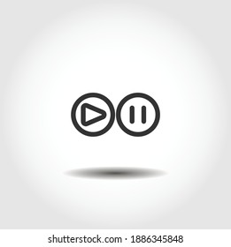 play pause isolated vector icon. camera, media design element