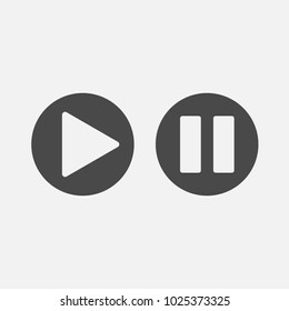 play and pause media buttons vector icon