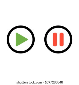 Play and Pause media icons, vector illustration