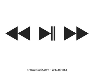 Play Pause Rewind Fast Forward Button Isolated On White Background. Png And Editable Vector EPS