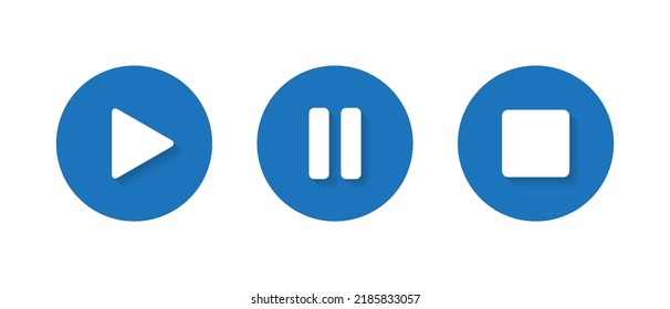 Play, pause, and stop button icon vector. Media player elements