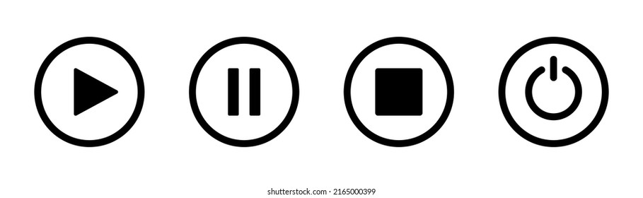 Play Pause Stop Button Media Player Stock Vector (Royalty Free ...