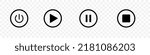 Play pause and stop button. Video audio player. Multimedia icons set. 
Stock vector illustration isolated on transparent for apps and webs