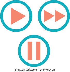Play and Pause trendy icon on white background for web graphic