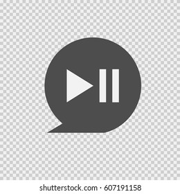 Play pause vector icon. Vector illustration EPS 10 on transparent background.